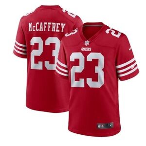 NEW - San Francisco 49ers Christian McCaffrey Nike Scarlet Game Player Jersey